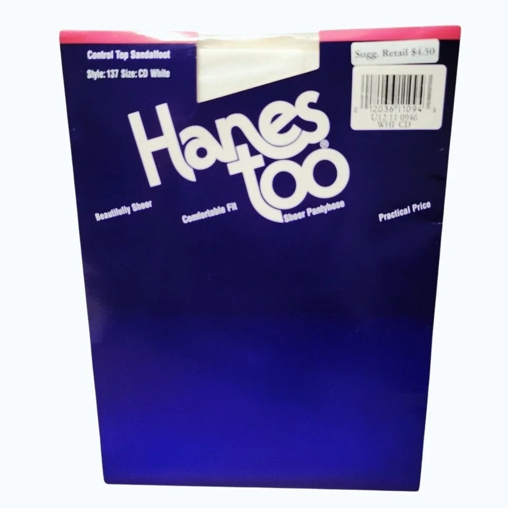 Vintage 1994 Hanes Too Pantyhose Lot of 5 Control Top Size CD White Style 137